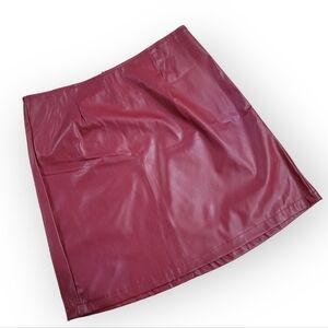 Vintage Outer Edge Faux Leather Red Mini Skirt Size 11
